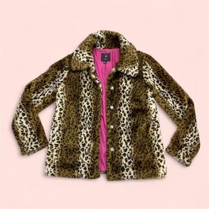 Y2K Faux Fur Leopard Jacket